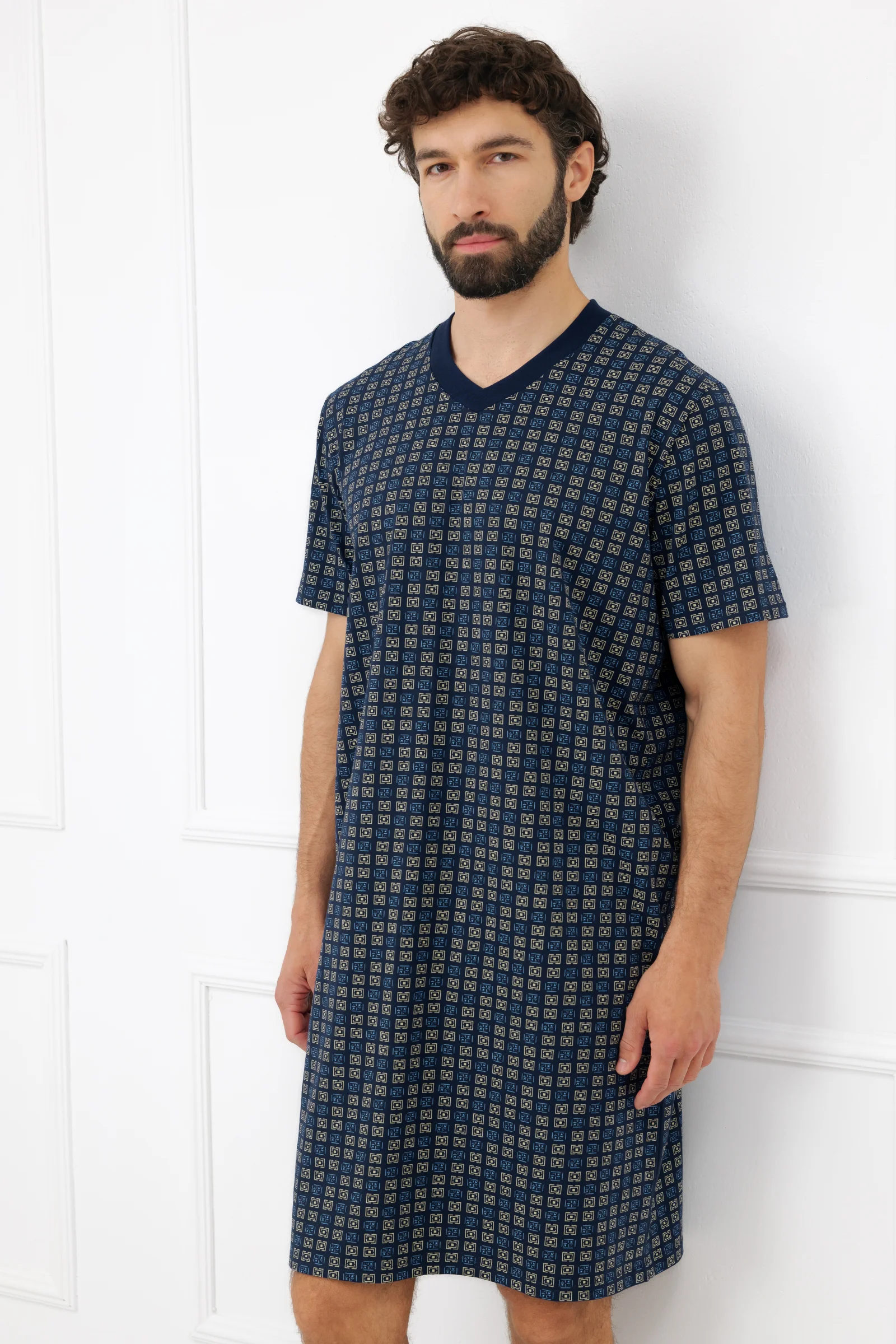 Noční košile Italian Fashion Broken - bavlna Tmavě modrá M