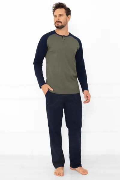 Pánské pyžamo Aleksandr - bavlna - Khaki