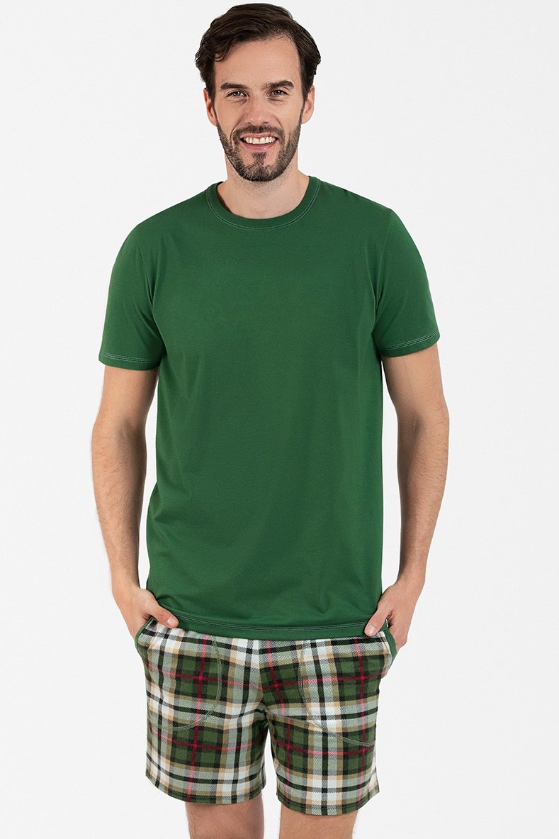 Pánské pyžamo Italian Fashion Seward bis - bavlna Zelená 3XL