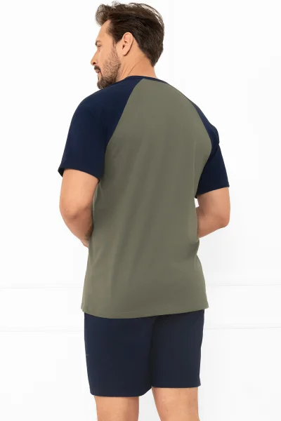 Pánské krátké pyžamo Aleksandr - bavlna - Khaki