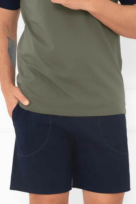 Pánské krátké pyžamo Aleksandr - bavlna - Khaki