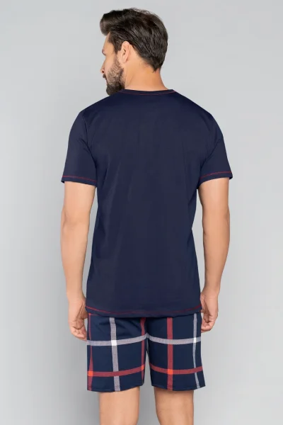 DARBLU Pánské pyžamo Horton - bavlna - Tmavě modrá