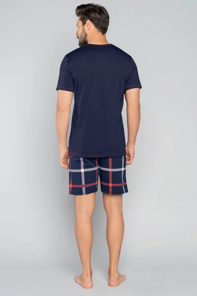 DARBLU Pánské pyžamo Horton - bavlna - Tmavě modrá