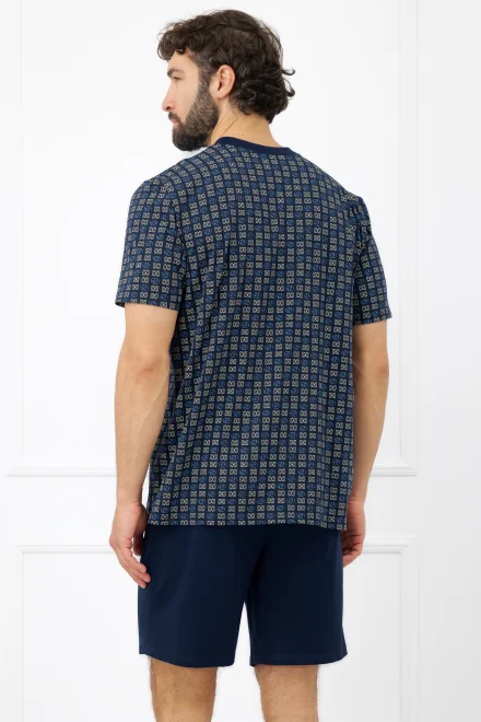 Pánské pyžamo Rufin - bavlna - Tmavě modrá