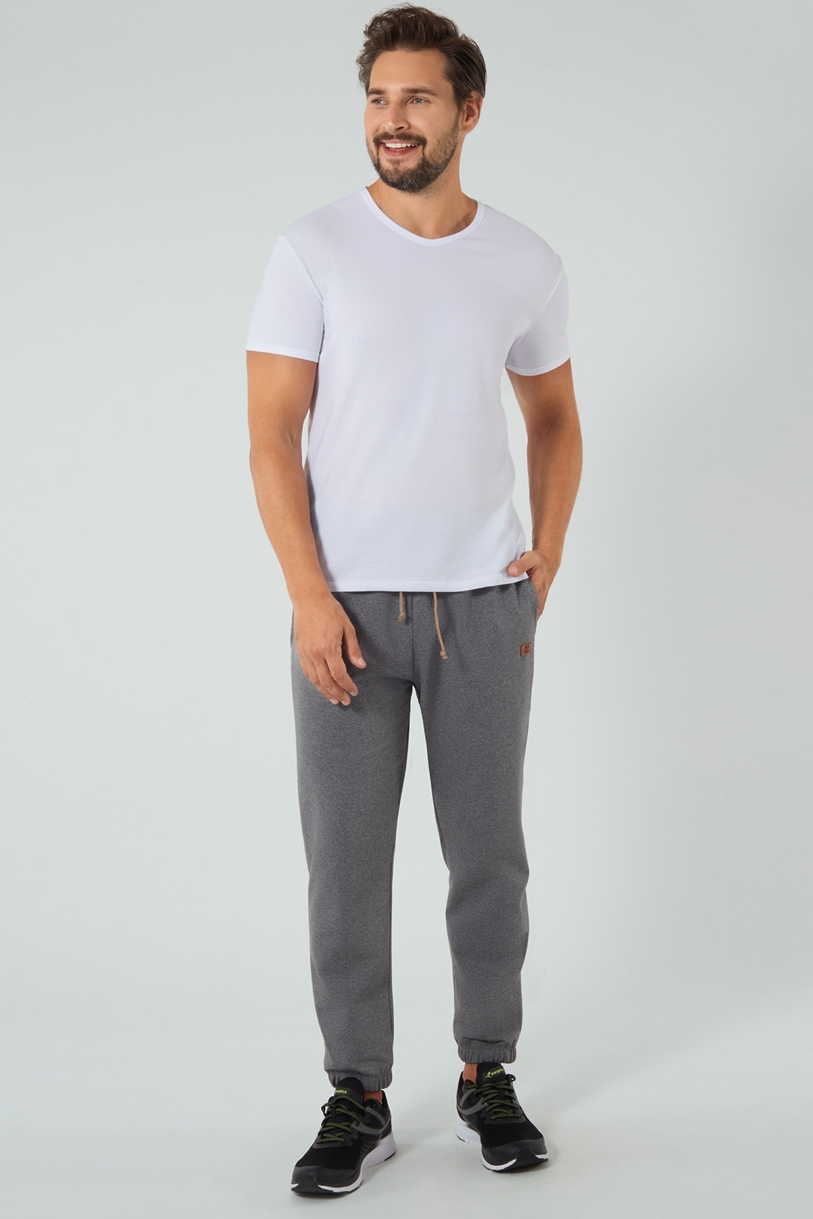Pánské tepláky Italian Fashion Lider - dlouhé nohavice Tmavě šedá 2XL