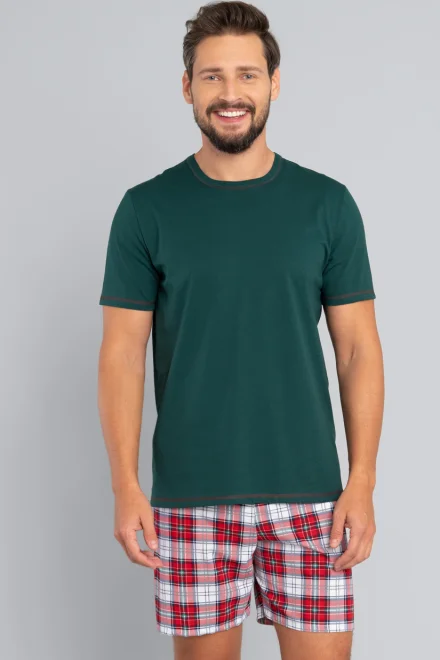 Pánské pyžamo Moss - krátké - Zelená