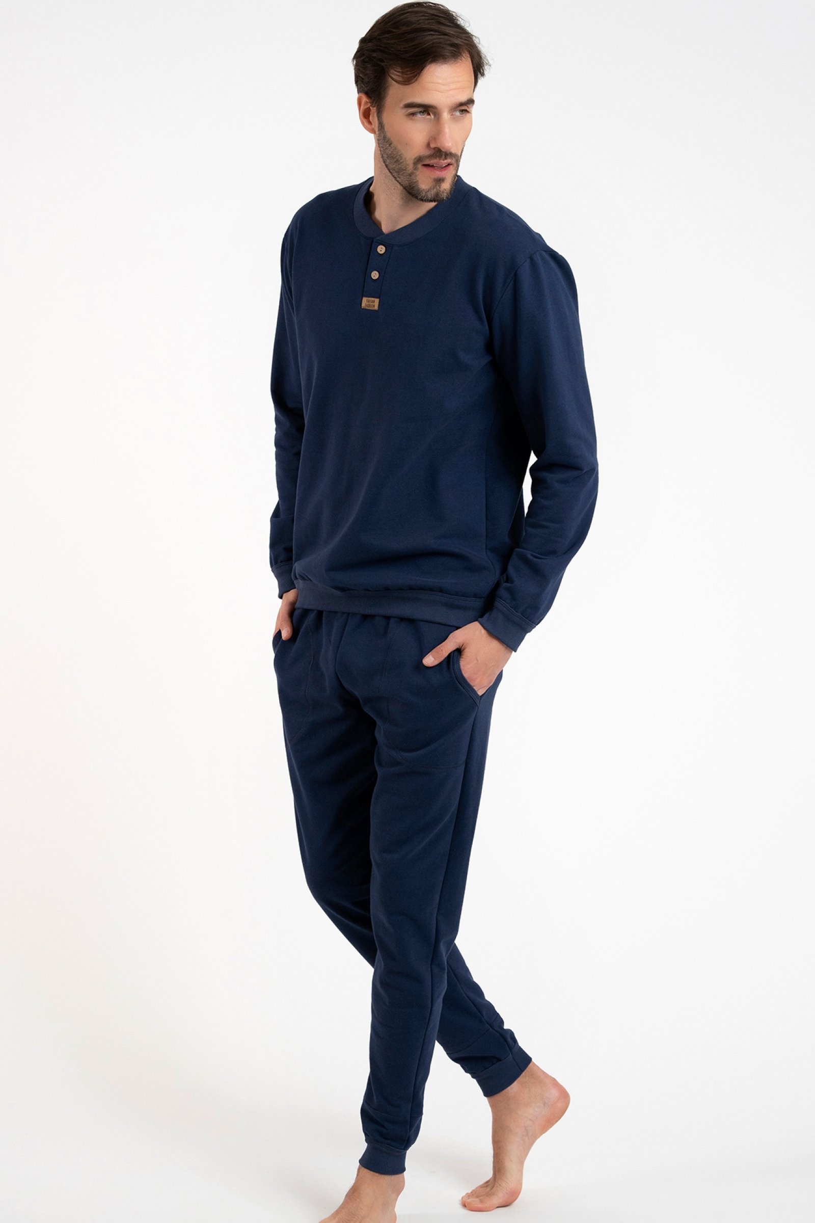 Pánský domácí komplet Italian Fashion Lider - megasoft Tmavě modrá L