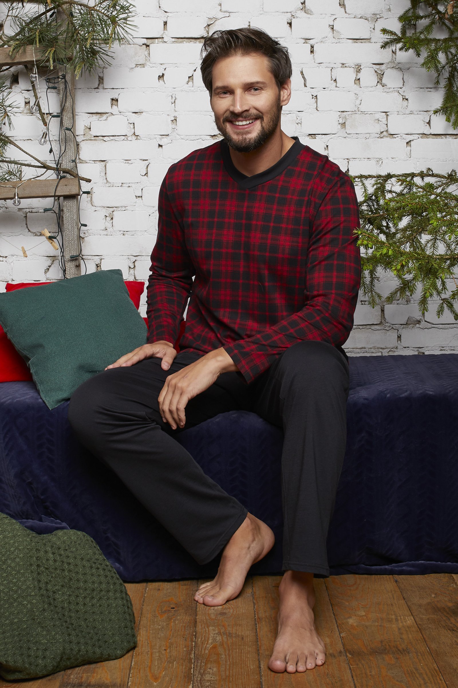 Pánské pyžamo Italian Fashion Eliáš Černá 2XL