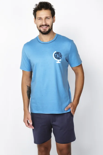 Pánské pyžamo Abril - krátké - Modrá