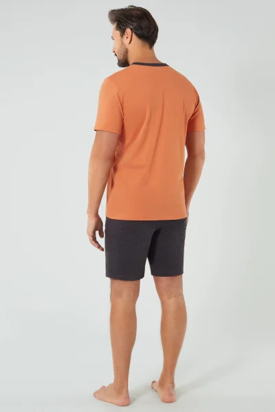 Pánské pyžamo Stefano - bavlna - Oranžová