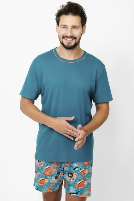 Pánské pyžamo Krab - Mořská zeleň