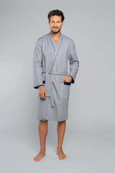 Pánský župan Gabriel - Šedo-tmavěmodrá