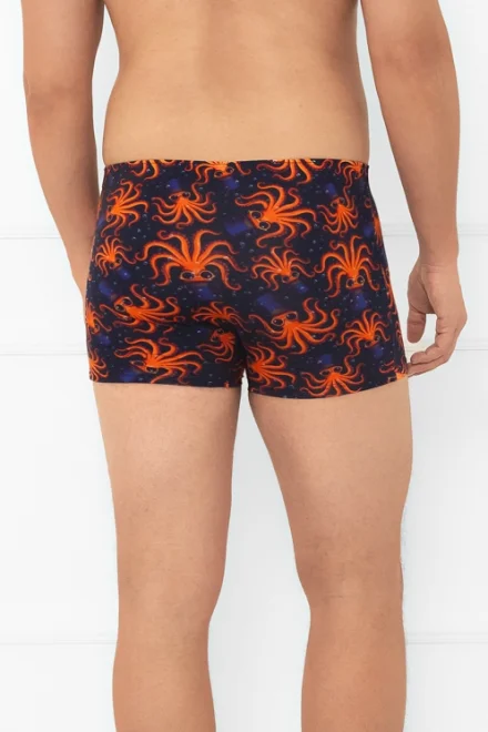 Pánské boxerky Kraker - chobotnice - Oranžovo-tmavě modrá