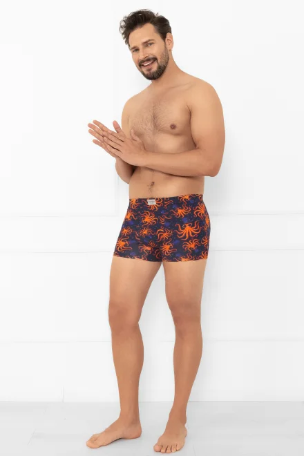 Pánské boxerky Kraker - chobotnice - Oranžovo-tmavě modrá