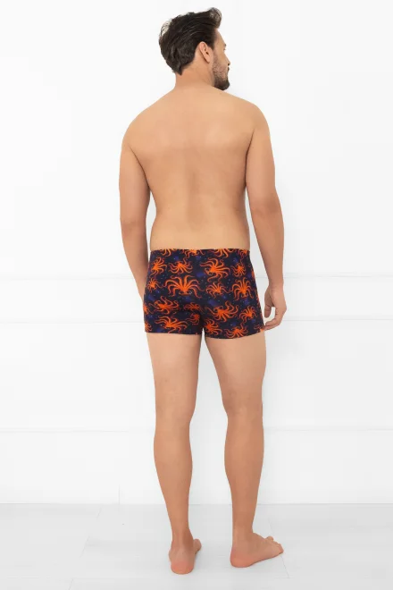 Pánské boxerky Kraker - chobotnice - Oranžovo-tmavě modrá