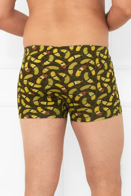 Pánské boxerky Walter - okurky - Zeleno-barevná
