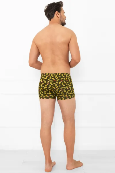 GRECOL Pánské boxerky Walter - okurky - Zeleno-barevná