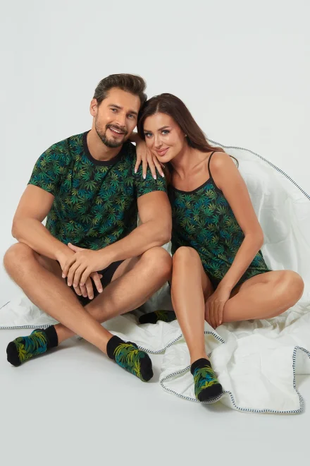 Pánské ponožky S168S Chill - Černo-zelená