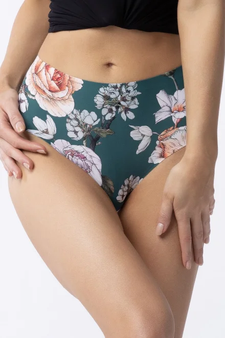 Brazilky Tea Rose - vyšší pas - Zeleno-barevná