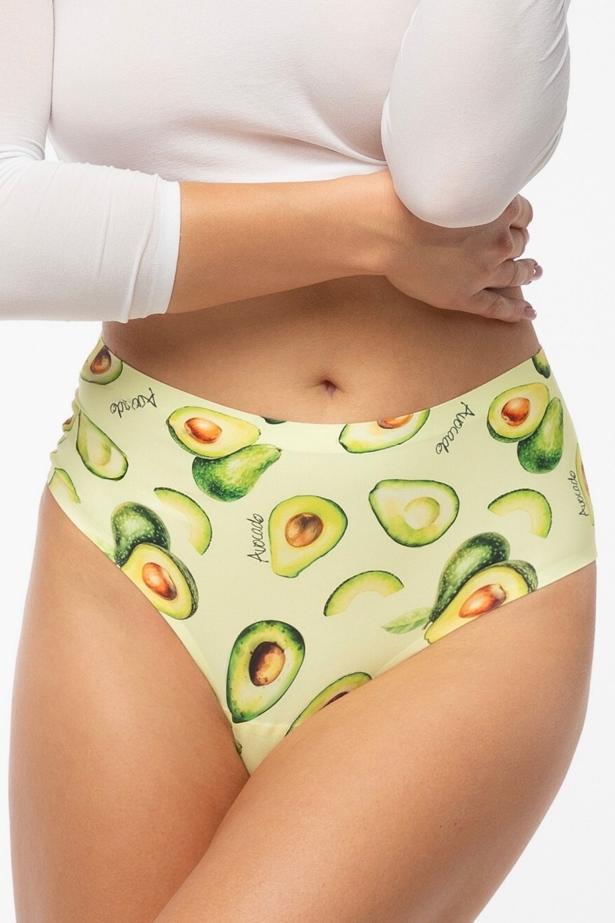 Brazilky Julimex Avocado - vyšší pas Světle zelená M