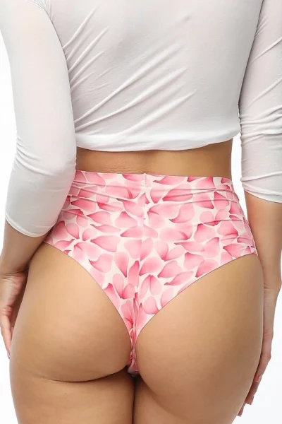 Brazilky Rose Flakes - vyšší pas - Růžovo-bílá