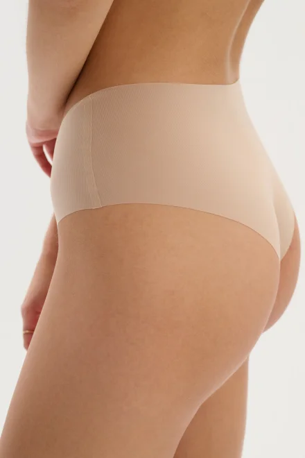 Bezešvé brazilky Mousse s vyšším pasem – laserově střižené - Tělová