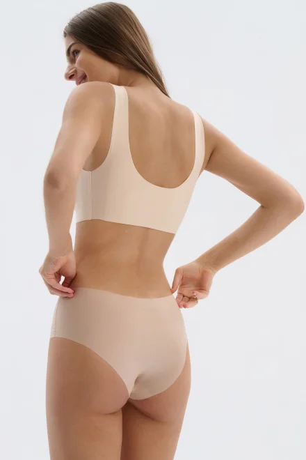 Bezešvé brazilky Mousse s vyšším pasem – laserově střižené - Tělová