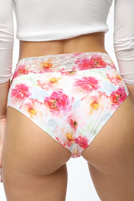 Kalhotky Peony Hipster - Bílo-růžová
