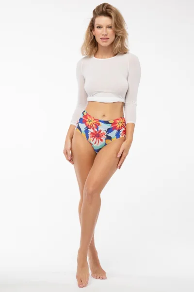 Kalhotky Flower Folk - vyšší pas - Barevná