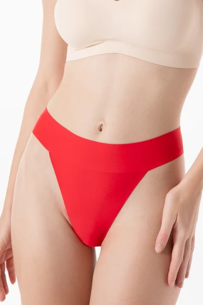 Tanga Scarlet - vyšší pas - Červená