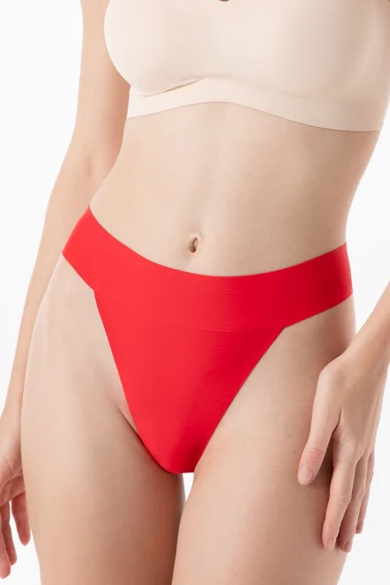 Tanga Scarlet - vyšší pas - Červená