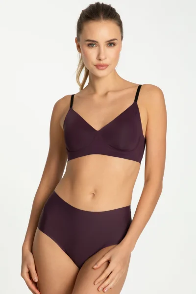 Kalhotky Dark Plum - vyšší pas - Tmavě fialová