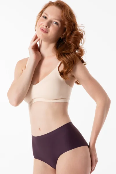 Kalhotky Dark Plum - vyšší pas - Tmavě fialová