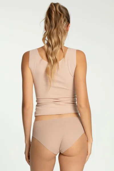 BEI Kalhotky Cotton Mood - vyšší pas - Béžová