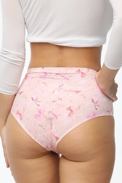 Kalhotky Sweet Bow - vyšší pas - Světle růžová