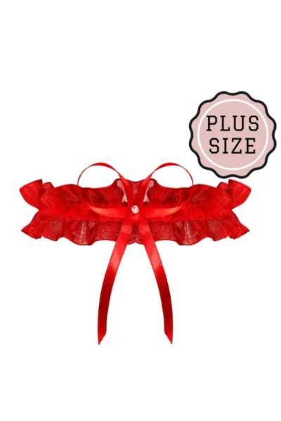 Podvazek Odessa - plus size - Červená