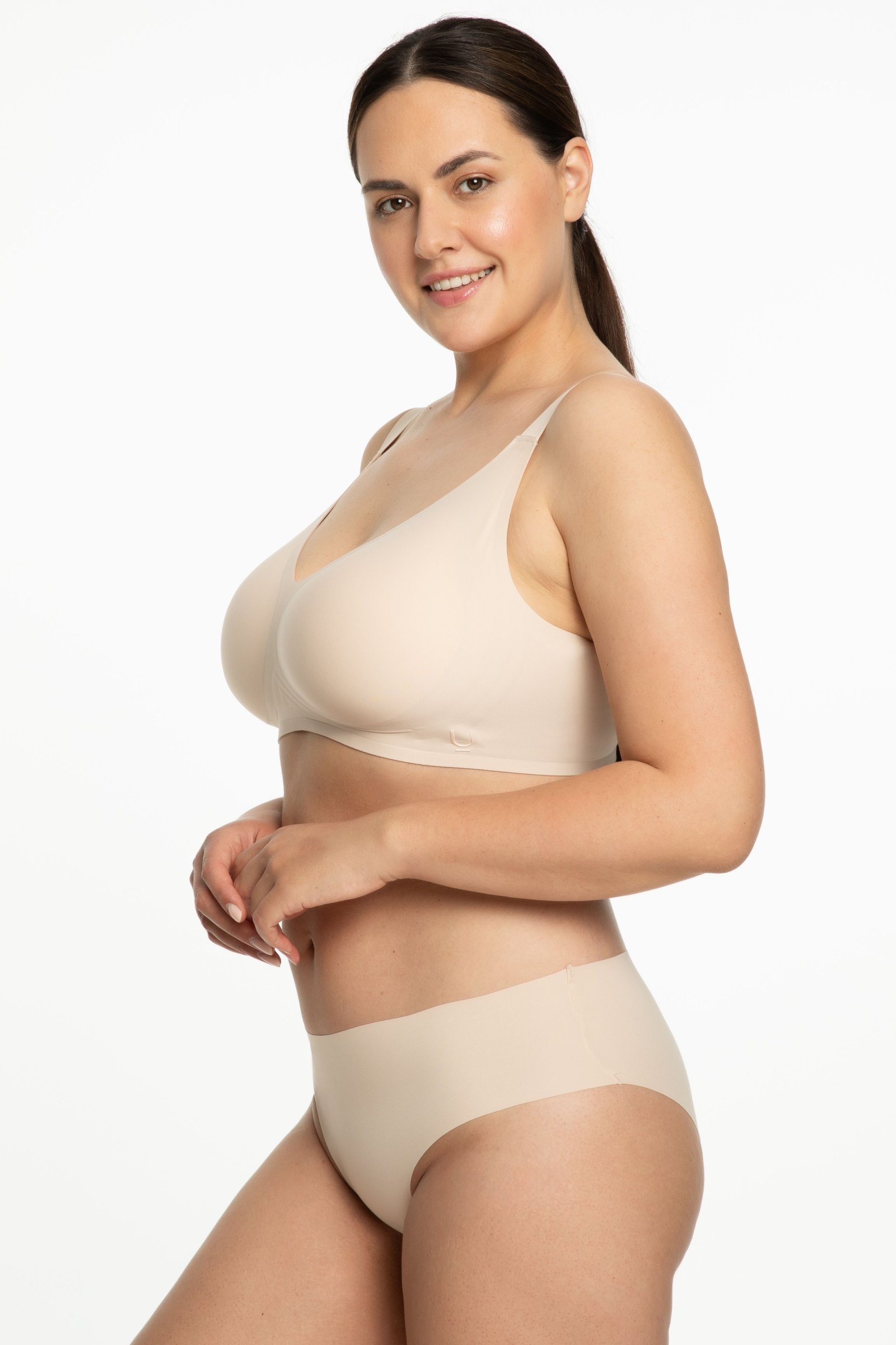 Nevyztužená podprsenka Julimex Jelly Bra Comfort - pro větší poprsí Béžová M