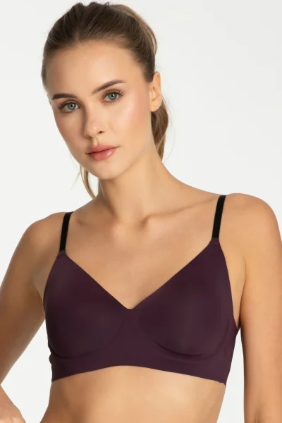 Nevyztužená podprsenka T-Shirt Dark Plum - Tmavě fialová