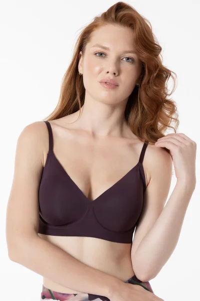 Nevyztužená podprsenka T-Shirt Dark Plum - Tmavě fialová