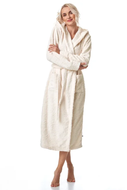 Teplý dámský župan LGL 148 - super soft - Ecru