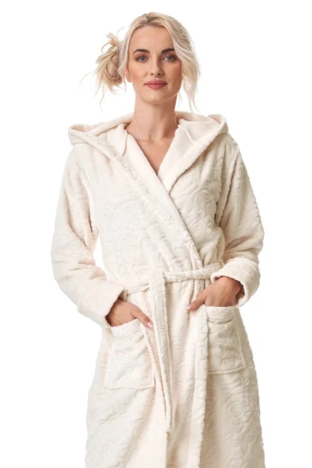 Teplý dámský župan LGL 148 - super soft - Ecru