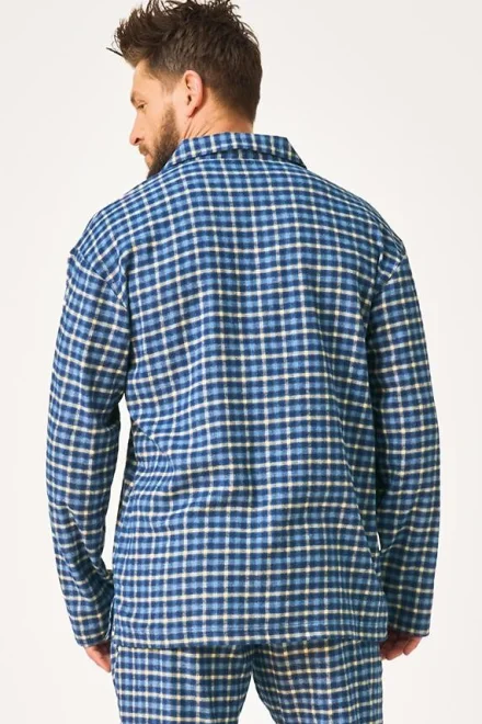 Pánske pyžamo 404 B26 - bavlněný flanel - Modrá