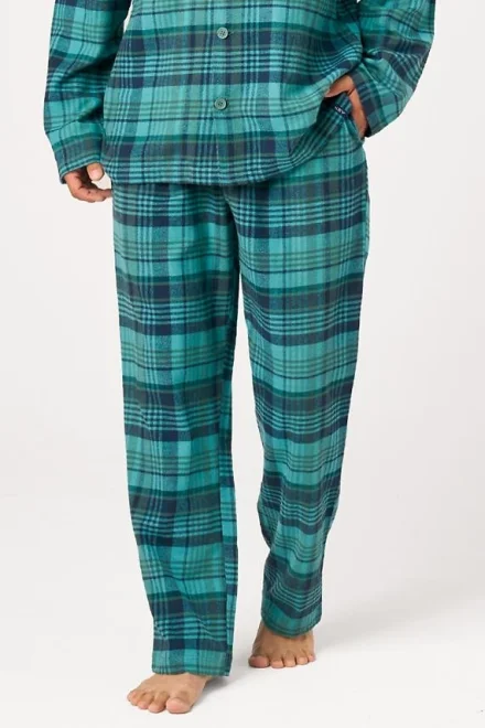Pánské pyžamo 048 B26 - bavlněný flanel - Zelená