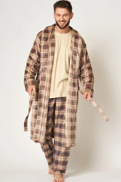 Pánský župan 402 B24 - soft - Béžová