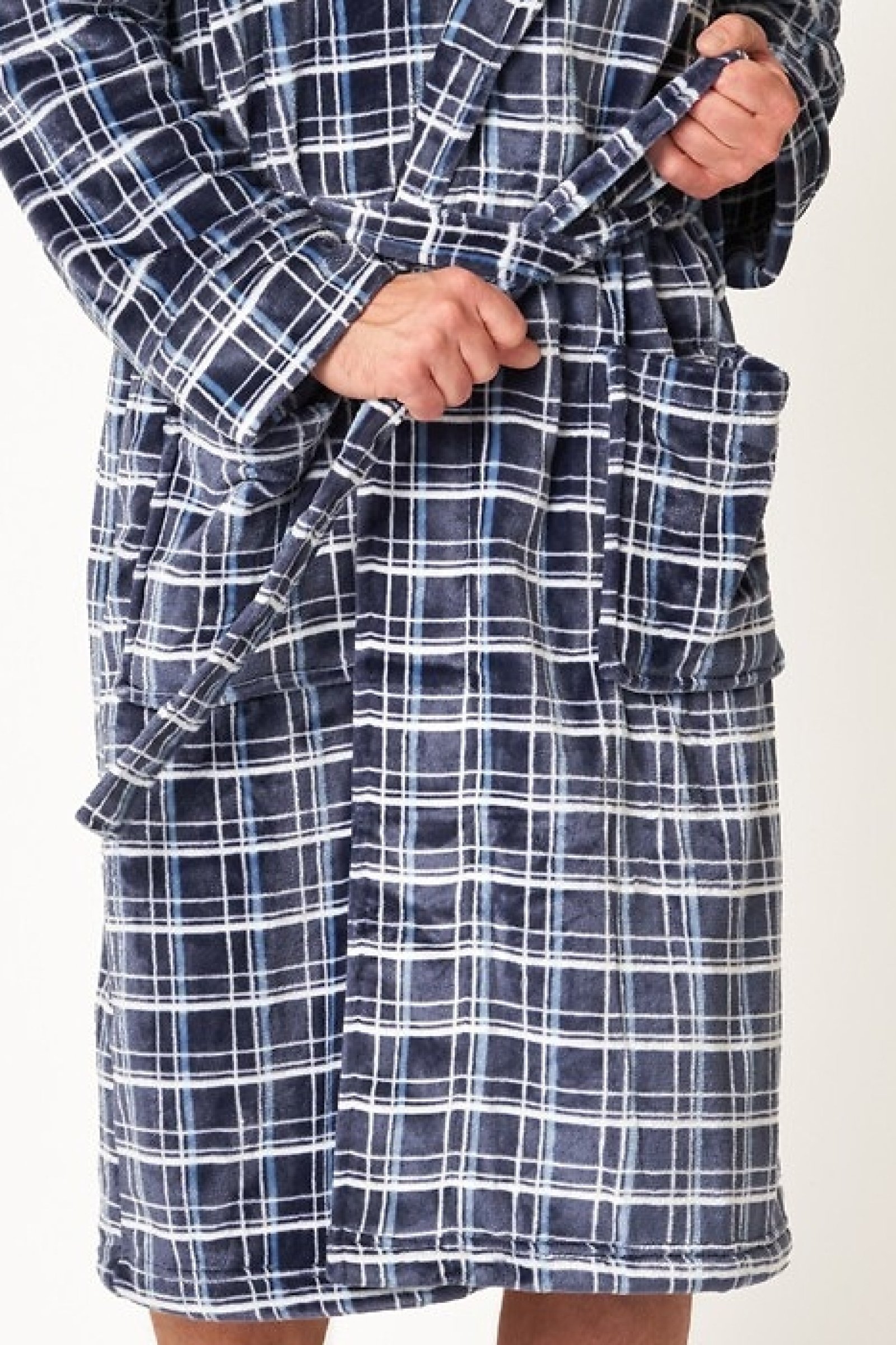 Pánský župan Key 432 B24 - soft Tmavě modrá M/L