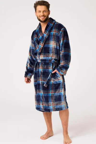 Pánský župan 431 B25 - soft - Modrá