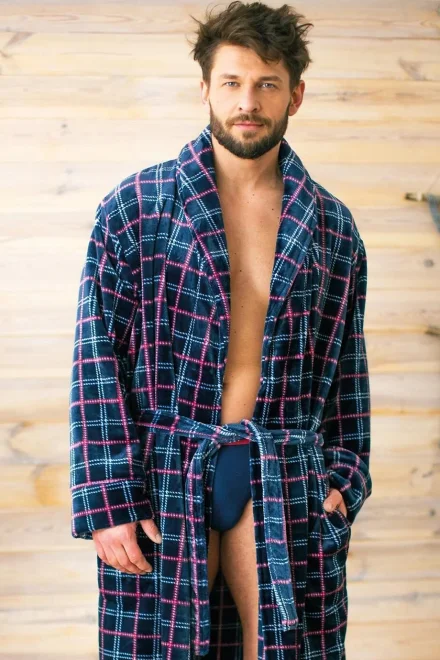 Pánsky župan 406 B26 - soft - Tmavomodrá