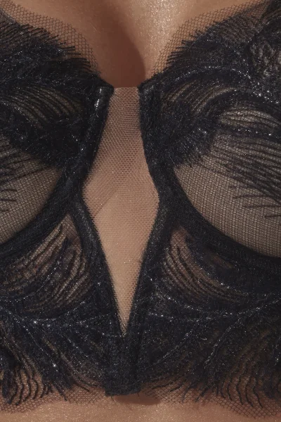 BLA Nevyztužená podprsenka Bird - polokorzet - Černá