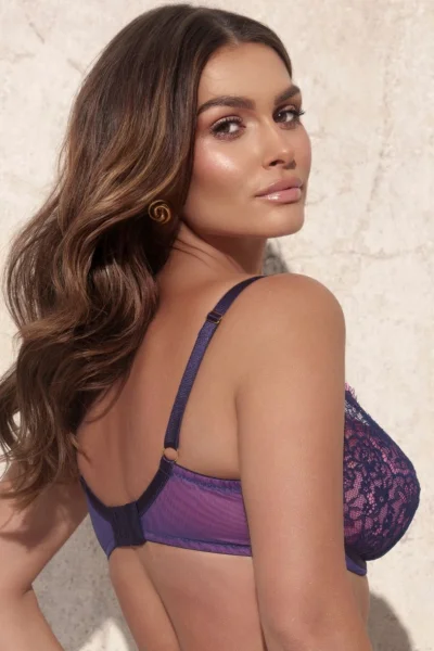 Nevyztužená podprsenka Gigi - Tmavěmodrá-růžová