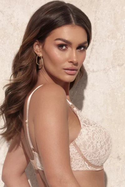 Polovyztužená podprsenka Cindy - Béžová-ecru